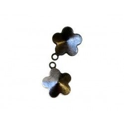 Stick-on support for flower 10mm SILVER OLD COLOR x1
