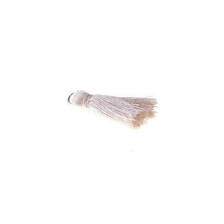 Pompon de fils avec anneau 25/30mm BEIGE x1  - 1
