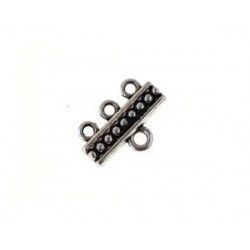 3 strands spacer before clasp with picot 15x10mm OLD SILVER COLOR