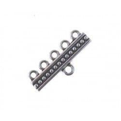 5 strands spacer before clasp with picot 24x10,4mm OLD SILVER COLOR x1