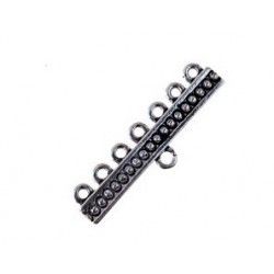 7 strands spacer before clasp with picot 32x10mm OLD SILVER COLOR x1