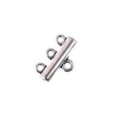 3 strands spacer before clasp with curve band 15x9,4mm OLD SILVER COLOR x1