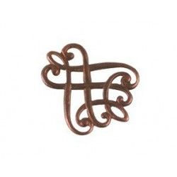Interlaced stamp 20x25mm OLD COPPER x1