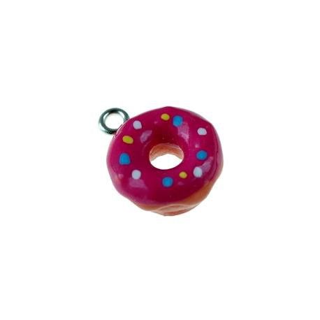 Candy donut résine 17.5x14mm FRAISE x1  - 1