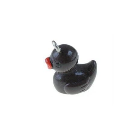Petit canard résine 20x15mm CHOCOLAT x1  - 1