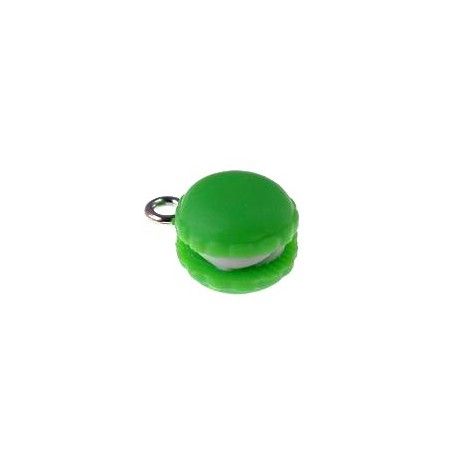Macaron polymère 14x11mm VERT x1  - 1