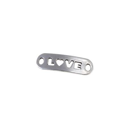 Intercalaire love 24.5x7.8mm ARGENTÉ x1  - 1