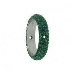 Pave thread ring 85001 2 holes 18.5mm EMERALD