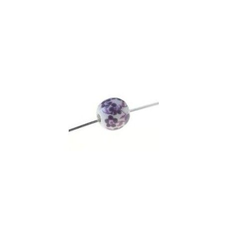 Porcelaine bouquet 8mm VIOLET x2  - 1