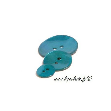 Bouton de nacre rond diam.12  BLUE ZIRCON  - 1