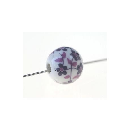 Porcelaine bouquet 12mm VIOLET x1  - 1