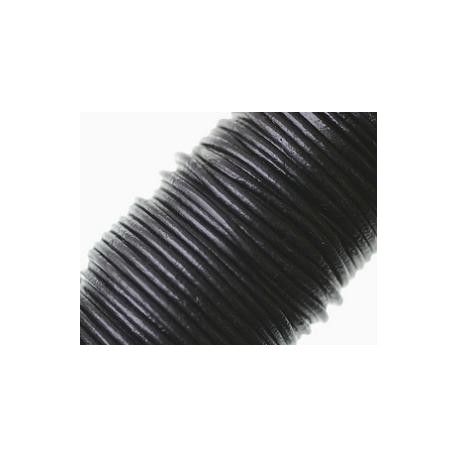 Cordon de cuir 2mm NOIR x1m  - 1