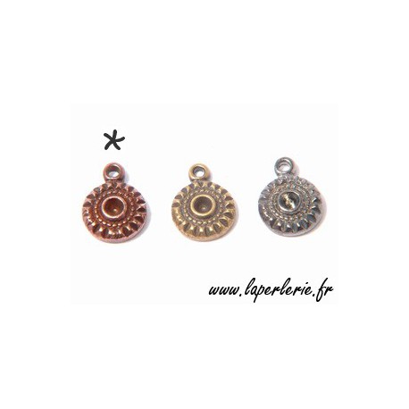 Breloque rond d. 7 mm CUIVRE  - 1