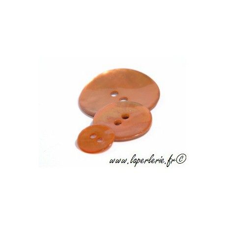 Bouton de nacre rond diam.12 CANNELLE  - 1
