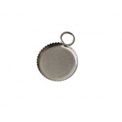 Support indented for cabochon 10mm SILVER COLOR x2