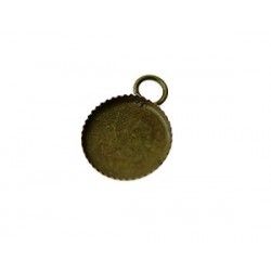 Support indented for cabochon 10mm BRONZE COLOR x2