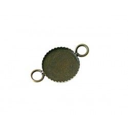 Spacer indented for cabochon 10mm BRONZE COLOR x2