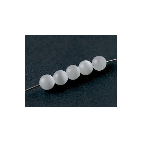 Oeil de chat ronde 4mm WHITE x30  - 1
