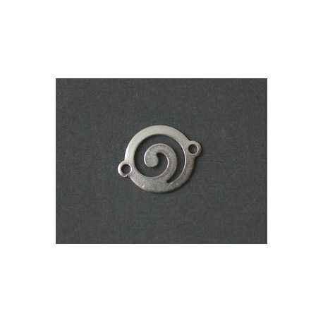 Intercalaire spirale 2 anneaux 8.5x11.5mm RHODIUM x1  - 1