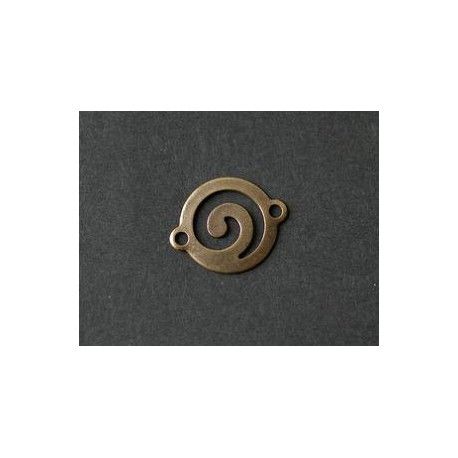 Intercalaire spirale 2 anneaux 8.5x11.5mm LAITON VIEILLI x1  - 1