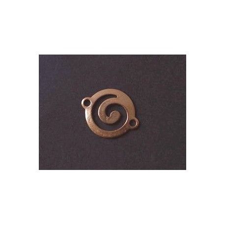 Intercalaire spirale 2 anneaux 8.5x11.5mm ROSE GOLD x1  - 1