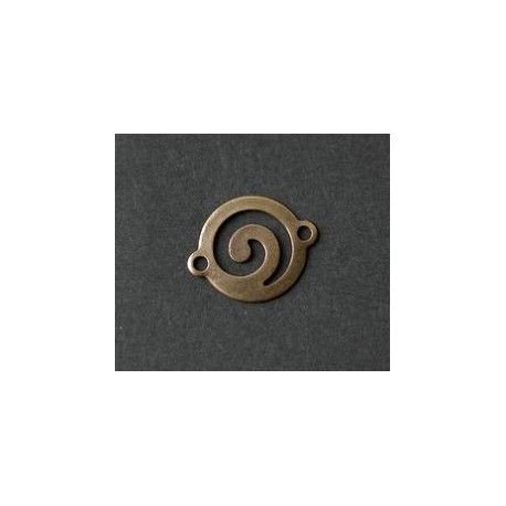 Intercalaire spirale 2 anneaux 13x16mm LAITON VIEILLI x1  - 1