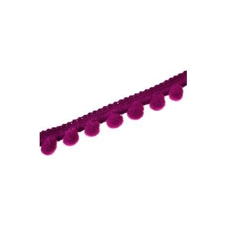 Ruban pompons 10mm VIOLINE x1m  - 1
