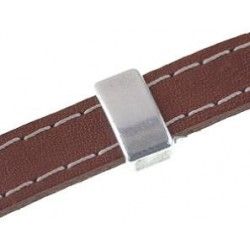 Loop for leather 10mm 13x6.5mm SATIN SILVER COLOR