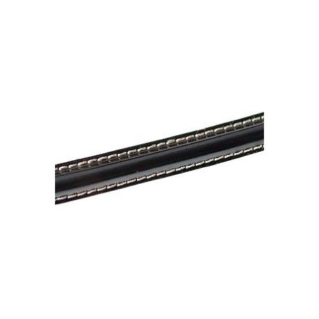 Cuir demi-rond 10x5mm VINYL NOIR x30cm  - 1