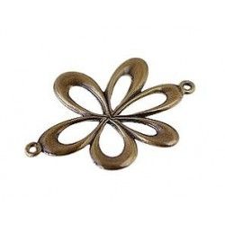 Spacer flower with 2 rings 53x38mm BRONZE COLOR x1