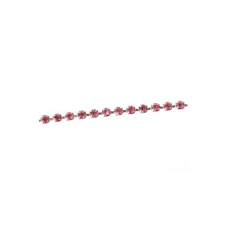Cupchain strassée 3mm Argenté ROSE x50cm  - 1