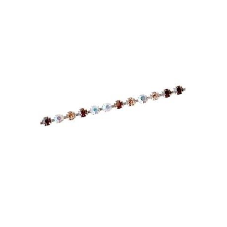 Cupchain strassée 3mm Argenté MIX MARRON x50cm  - 1