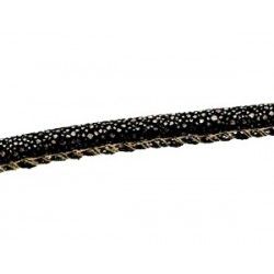 Gold strassed sewed lace 6mm BLACK x50cm