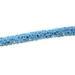 Blue strassed sewed lace 6mm TURQUOISE x50cm