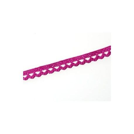Dentelle croquets 9mm FUSHIA x1m  - 1