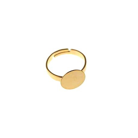 Support de bague plateau 12mm Plaqué or 24Kt x1  - 1