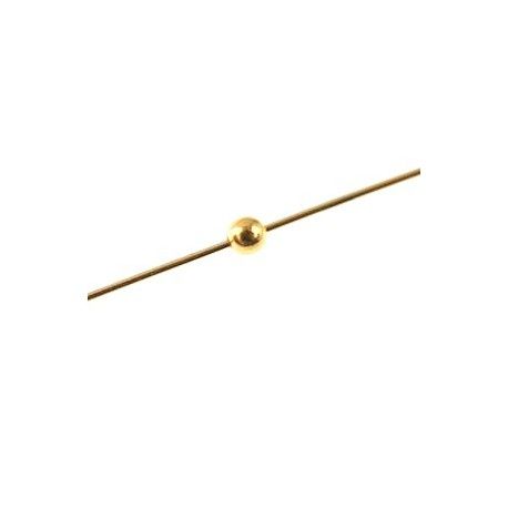 Perle ronde 3mm Plaqué or 24Kt x10  - 1