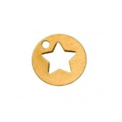 Star sequin 10mm Gold plated 24Kt x1