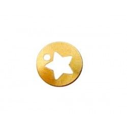 Star sequin 7mm  Gold plated 24Kt x1