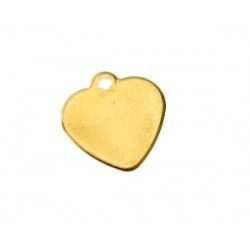 Heart sequin 13x12mm Gold plated 24Kt x1