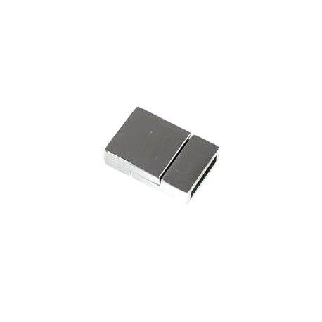 Fermoir aimanté rectangulaire 20x13mm ép 5mm ARGENTÉ x1  - 1