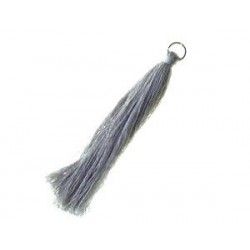 Pompon of thread with loop 80mm GRIS x1