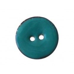 Button coco enamelled 23mm TURQUOISE x1
