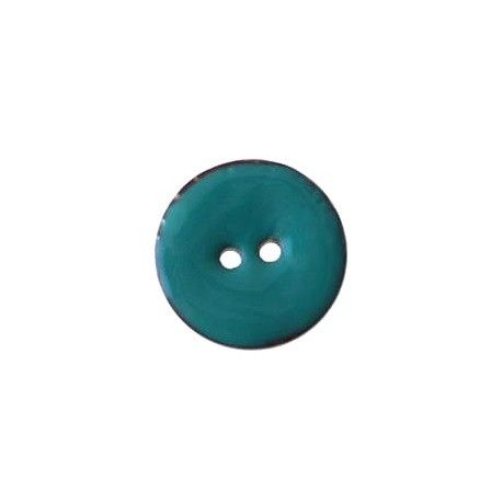 Bouton coco émaillé 23mm TURQUOISE x1  - 1