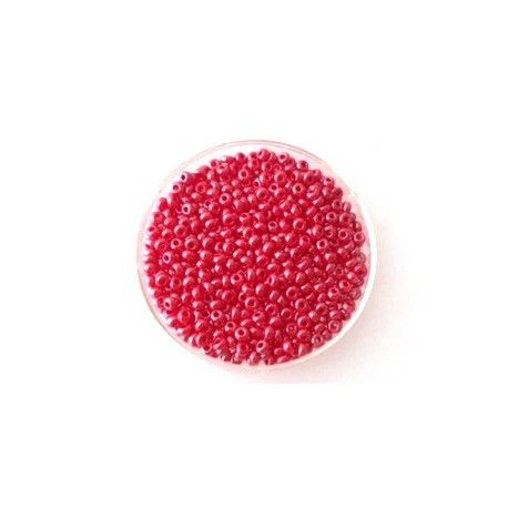 Rocaille 2mm ROUGE OPAQUE LUSTRÉ x 12.5g  - 1