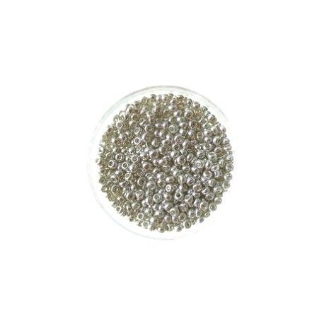 Rocaille 2mm SILVER GALVANIZED, mesure de 12.50grs, environ 900 perles.  - 1