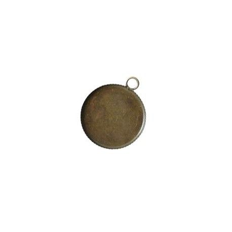 Support pour cabochon loupe 18mm LAITON VIEILLI  - 1
