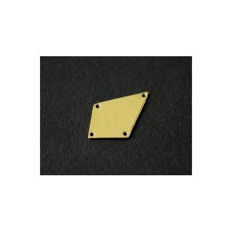 Intercalaire goutte losange 4 trous 22x14mm Plaqué or 24Kt x1  - 1