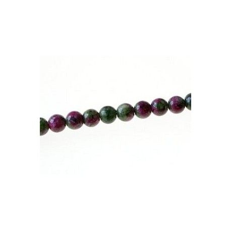 Perles Rubis Zoïsite 6mm Fil de 40cm x1  - 1