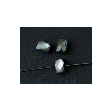 Nacre grise rectangle facetté 6x3.5mm x1  - 1